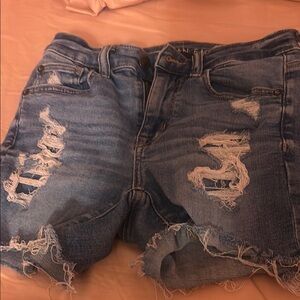 American Eagle By Payless Blue Distressed Jean Shorts